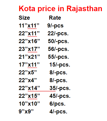kota stone price list